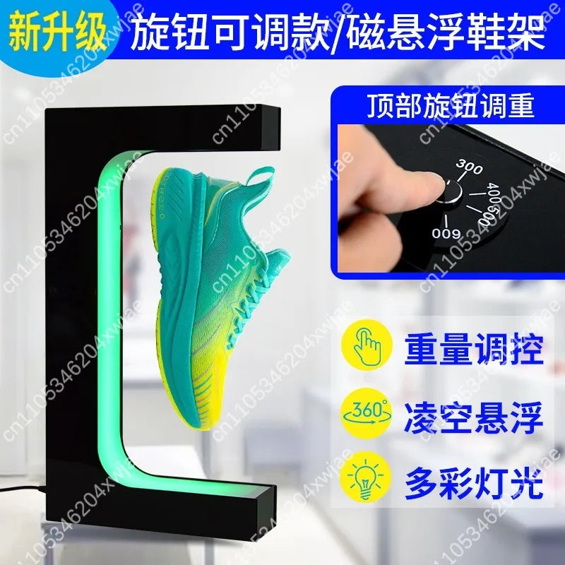 Magnetický levitující stojan na tenisky s LED podsvícením